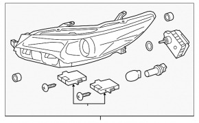 Headlight front right Toyota Camry v55 15-17 naked usa XSE LED DEPO