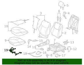Toyota Prius V 12-17 passenger seat wiring