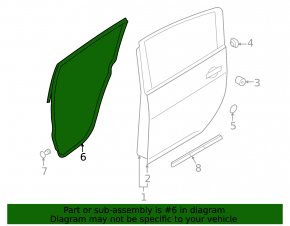Door seal rear right Nissan Leaf 13-17