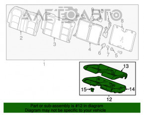 Rear seats, 2nd row, Chevrolet Camaro 16-23 coupe