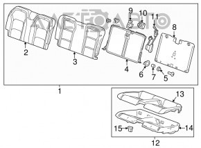 Rear seats, 2nd row, Chevrolet Camaro 16-23 coupe