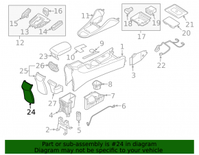 Rear center console trim Hyundai Ioniq 17-22 HEV, PHEV black, scratches, cracks in fasteners