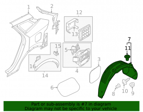 Rear left fender liner for Kia Sportage 23-26