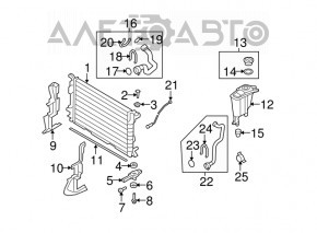 Radiator bracket lower right Audi A4 B8 08-16 2.0T plastic, broken