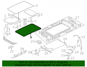 Inner panoramic window seal for Audi Q5 8R 09-17