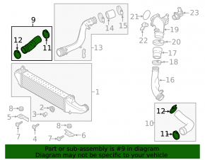 Left intercooler pipe for Audi TT 15-23
