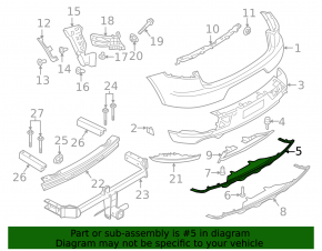 Rear bumper lip trim Porsche Macan 15-21 structure without towbar