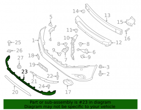 Front bumper lip Nissan Pathfinder 13-16 prerest