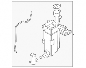 Washer reservoir Hyundai Elantra 21-23 with neck without lid