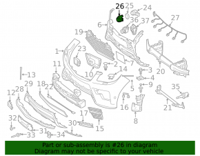 Front bumper parking sensor bracket Mercedes W166 ML 12-15 AMG pkg