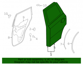 Door assembly rear left Nissan Pathfinder 13-20