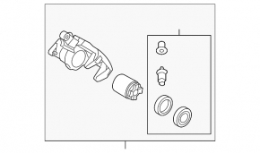 Rear right caliper assembly for Mazda CX-5 13-15 FWD