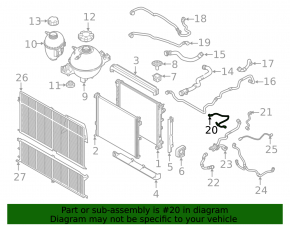 Cooling system pipe return tank-head BMW X3 G01 18-19 2.0T