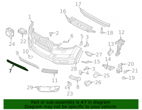 Front bumper center trim for Audi Q7 4L 10-15 S-line