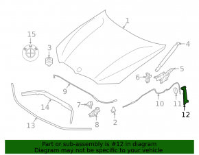 Bracket for the interior hood release handle for the BMW 3 G20 19-26