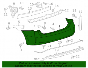 Rear bumper bare Toyota Prius V 12-17 without lip