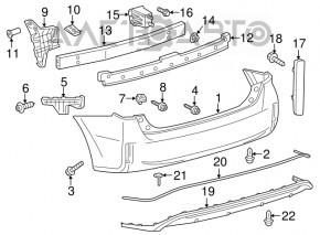 Rear bumper bare Toyota Prius V 12-17 without lip