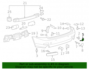 Left rear bumper cap Lexus IS250 IS350 06-13