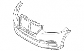 Bare front bumper for Nissan Kicks 2018-2019 pre-restyling