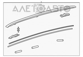 Roof rail longitudinal left Lexus RX350 RX450h 16-22 chrome