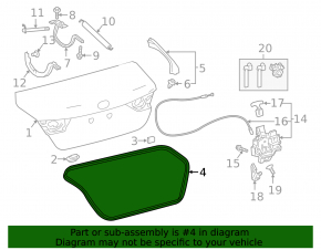 Toyota Camry V70 18-24 trunk lid seal