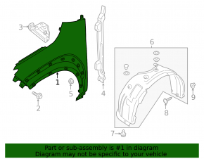 Front right wing Hyundai Kona 18-23