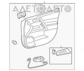 Front left door panel for Toyota Highlander 2013, beige