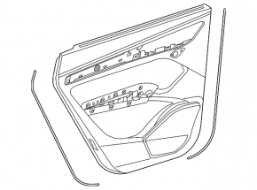 Door trim card rear left Audi Q5 80A 18-20 black, with gray insert, under curtain, Bang & Olufsen, bumps, scratches