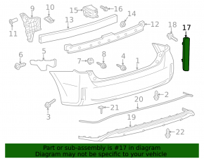 Rear Bumper Reflector Left Toyota Prius V 12-17