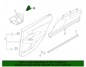 Hyundai Sonata 20-26 black inner rear right triangle door plug