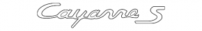 Emblem rear inscription "hybrid" Porsche Cayenne 958 11-14 silver