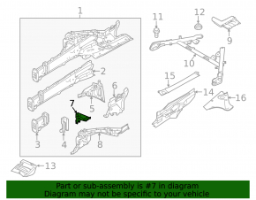 Front right fender bracket front Porsche Panamera 14-16