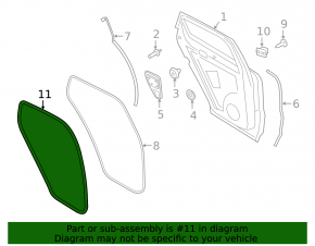 Rear left door seal for Porsche Cayenne 19-23
