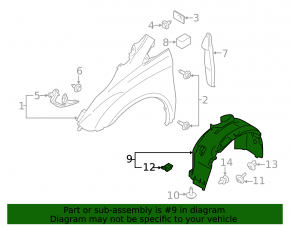 Front left mudguard Ford Transit Connect MK2 13- FPS