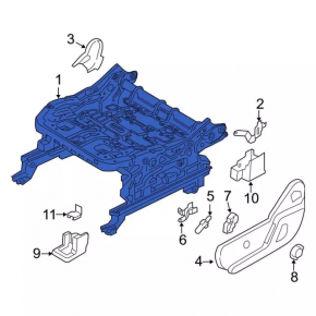 Left driver's seat runner for Ford Ecosport 18-22 without frame