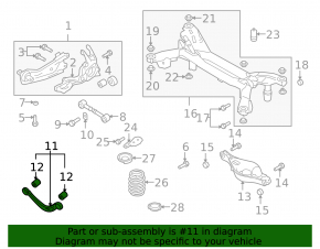Upper rear left control arm Mazda6 09-13