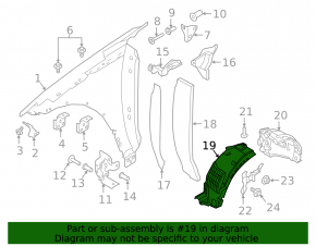 Front left fender liner for Jaguar E-Pace 18-25