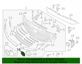 Mazda CX-9 16 radiator grille emblem - under radar