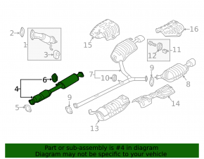 Exhaust line middle part Hyundai Sonata 11-14 2.0
