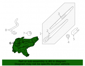 Rear wiper linkage with motor for Infiniti QX50 19-25