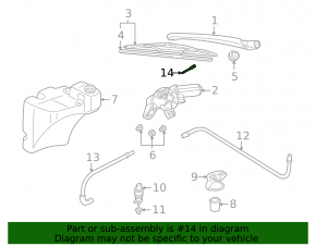 Rear windshield washer nozzle VW Tiguan 09-18