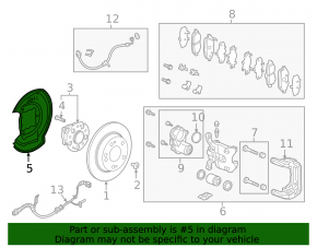 Brake Disc Cover Rear Left Honda Clarity 18-21 USA