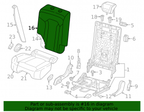 Rear seats, 2nd row, right, Audi Q8 19-23, black leather, gray stitching, heated, dents