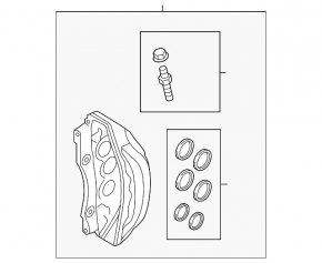 Front left brake caliper for Audi A8 19-25, 400mm, 6-piston