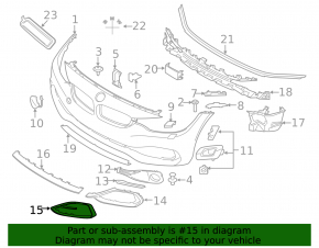 Left fog light frame molding for BMW 4 Series F32 F33 F36 15-20 Modern