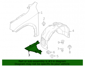 Front right lower fender liner for BMW X2 U10 24-26