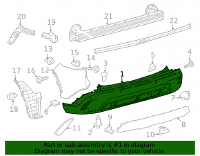 Rear bumper bare Toyota Corolla Cross 22-26 structure L, LE, XLE