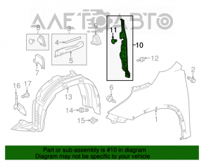 Left door-wing seal for Toyota Highlander 14-19