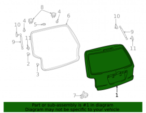 Naked tailgate for Toyota Highlander 2001-2007