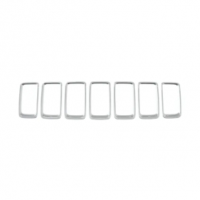 Jeep Grand Cherokee WK2 14-16 radiator grille inserts set 7 pcs, light chrome
